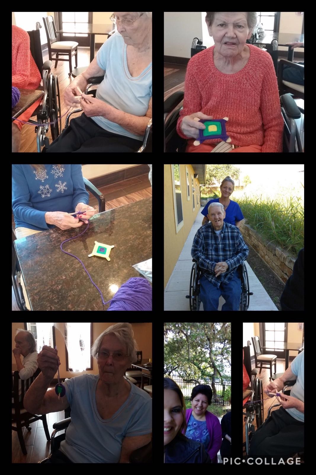 A resident working on a craft activity at Seasons
