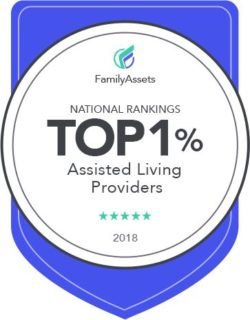 FamilyAssets National Rankings — Top 1% Assisted Living Providers, 2018