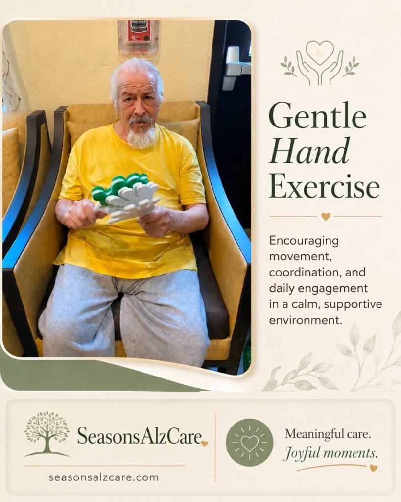 Movement. Connection. Meaningful moments. 💚 At SeasonsAlzCare, everyday activities are opportunities for engagement, comfort and connection—all within our home-like San Antonio memory care community.…